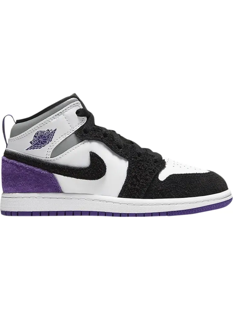 Кроссовки Air Jordan 1 Mid SE PS Varsity Purple — изображение 1 из 1, белый