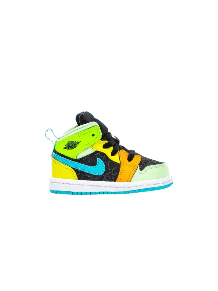 Кроссовки Air Jordan Air Jordan 1 Mid SE TD 'Clover' — изображение 1 из 1, черный/зеленый/желтый