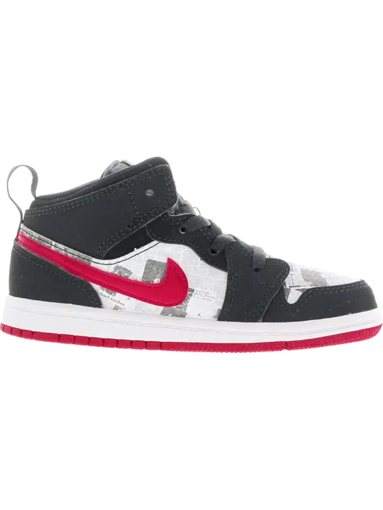 Кроссовки Air Jordan 1 Mid SE TD Newspaper Air Times — изображение 1 из 1, черный
