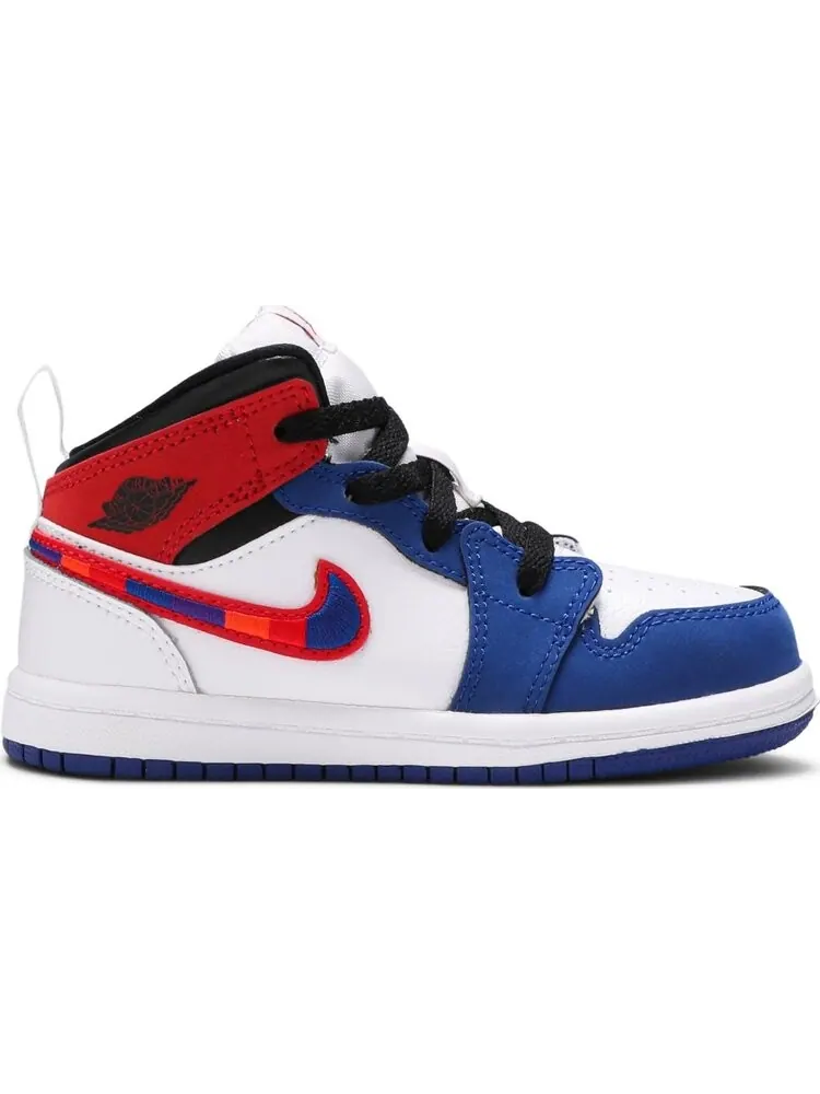 Кроссовки Air Jordan 1 Mid SE TD Multicolored Swoosh — изображение 1 из 8, белый