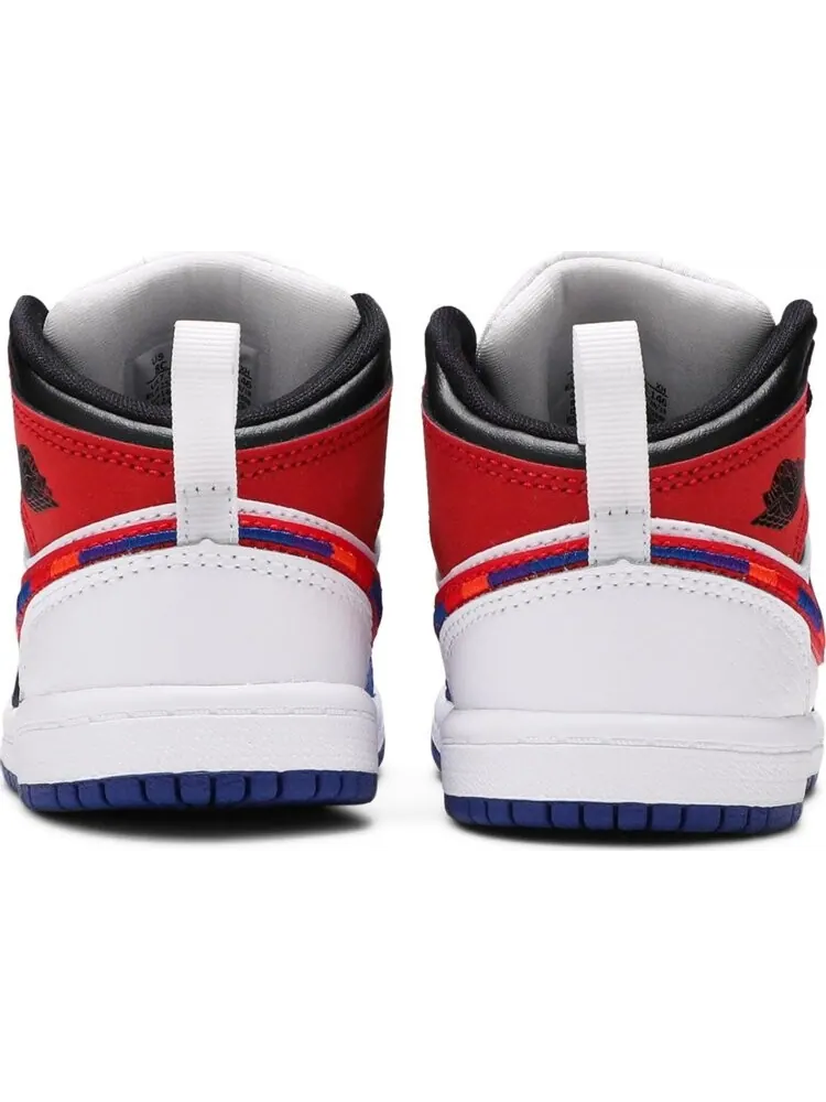 Кроссовки Air Jordan 1 Mid SE TD Multicolored Swoosh — изображение 6 из 8, белый