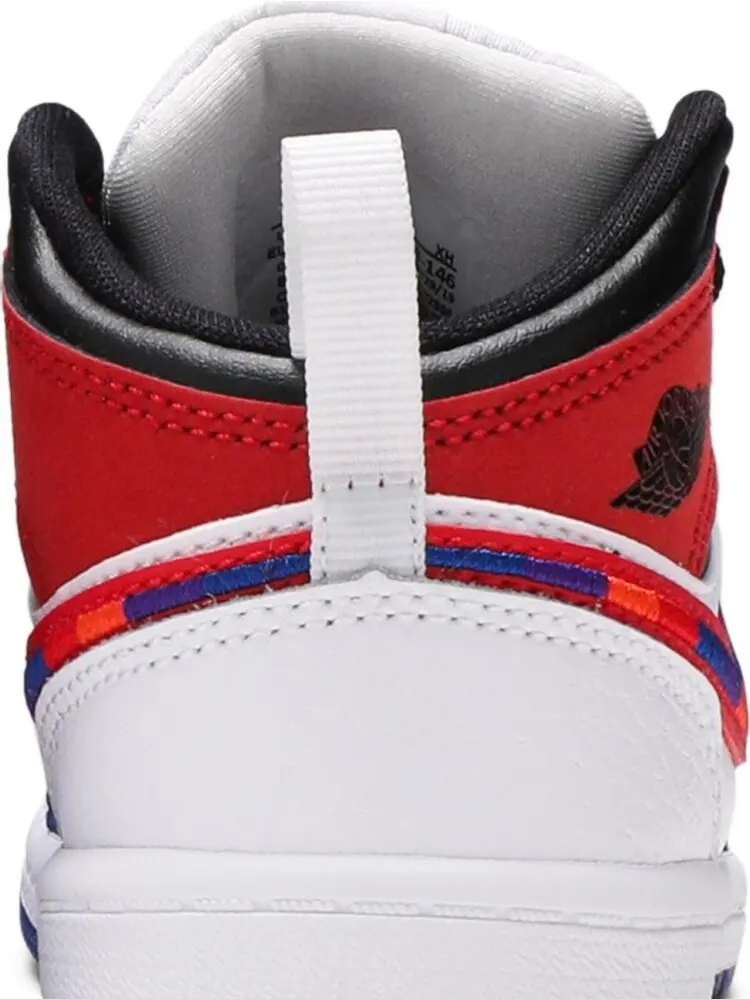 Кроссовки Air Jordan 1 Mid SE TD Multicolored Swoosh — изображение 7 из 8, белый