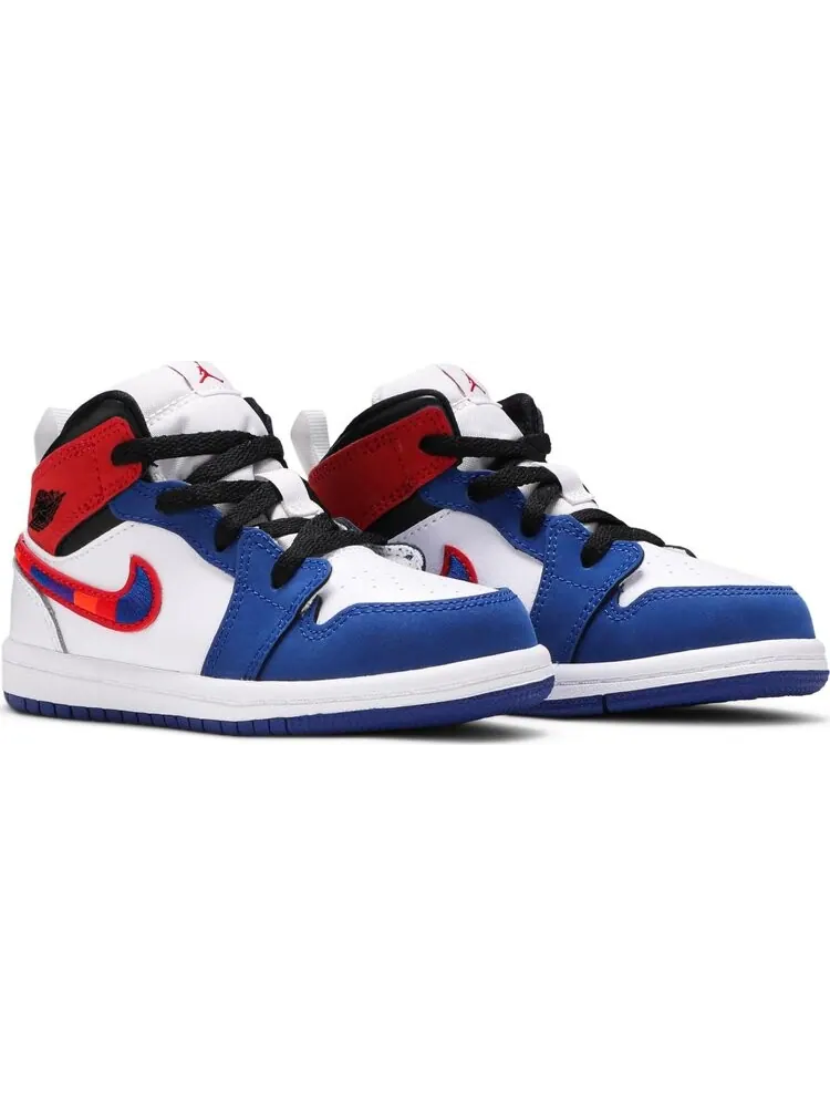 Кроссовки Air Jordan 1 Mid SE TD Multicolored Swoosh — изображение 8 из 8, белый