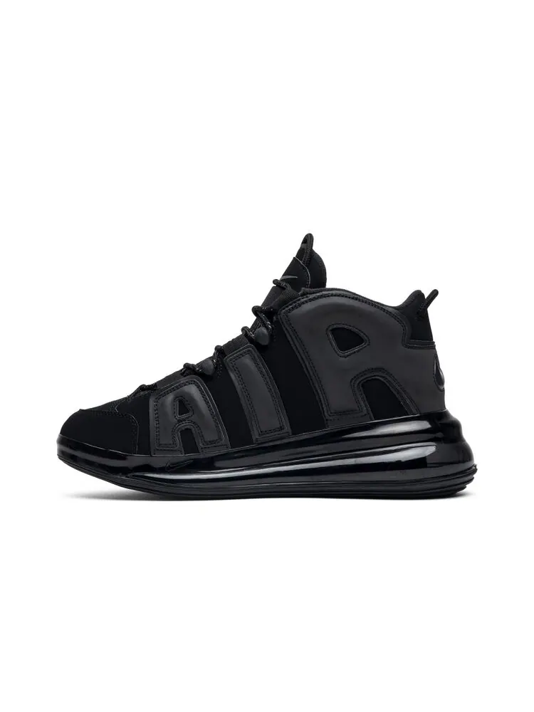 Кроссовки Nike Air More Uptempo 720 QS 'Triple Black' — изображение 3 из 4, черный