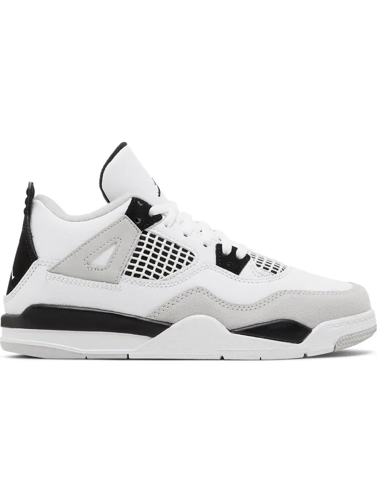 Кроссовки Air Jordan 4 Retro PS Military Black — изображение 1 из 8, белый