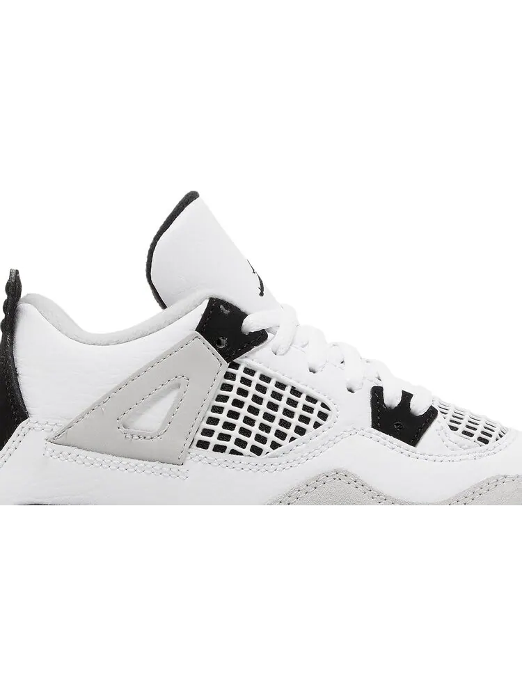 Кроссовки Air Jordan 4 Retro PS Military Black — изображение 2 из 8, белый