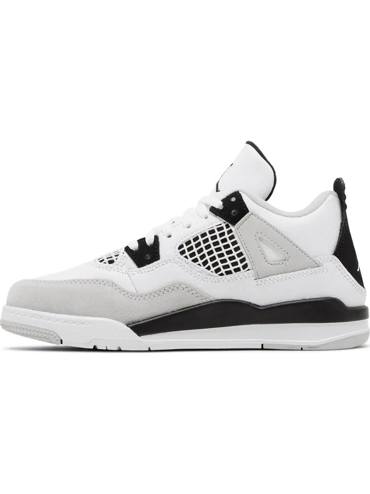 Кроссовки Air Jordan 4 Retro PS Military Black — изображение 3 из 8, белый