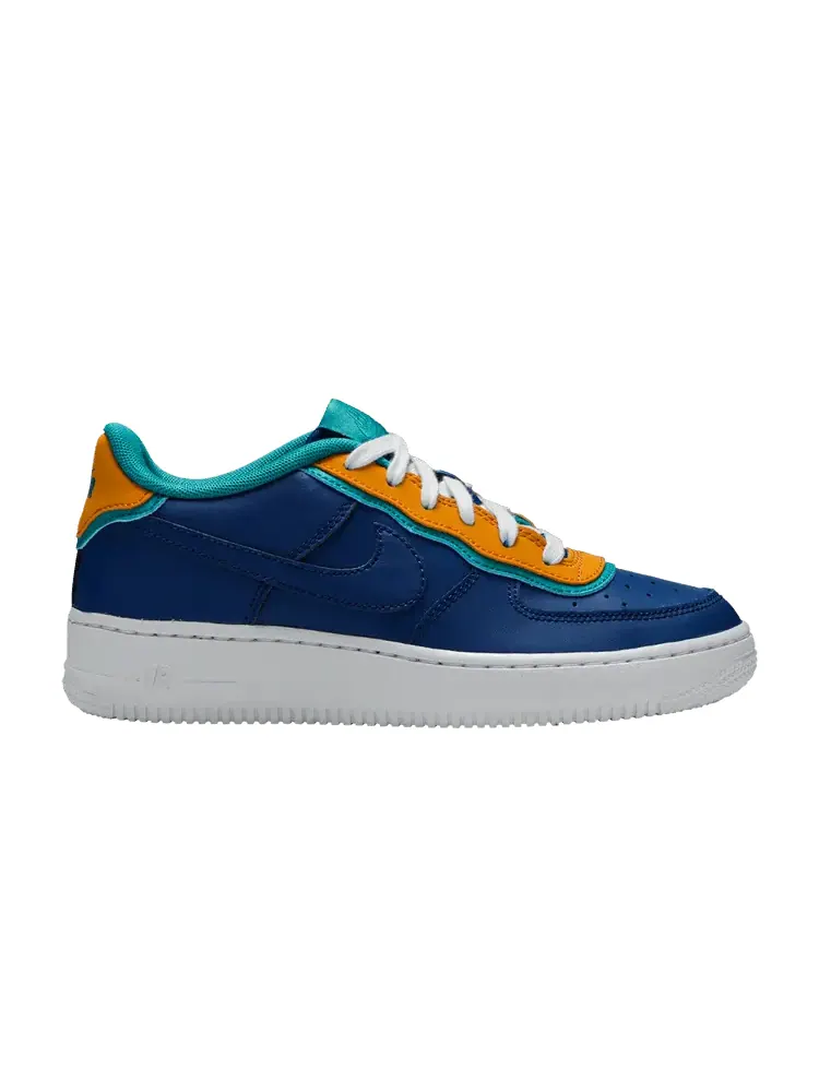 Кроссовки Nike Air Force 1 Low LV8 GS 'Double Layered - Indigo Force' — изображение 1 из 9, индиго/золотистый