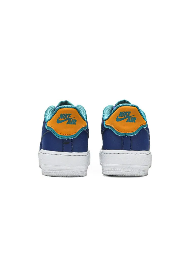 Кроссовки Nike Air Force 1 Low LV8 GS 'Double Layered - Indigo Force' — изображение 7 из 9, индиго/золотистый