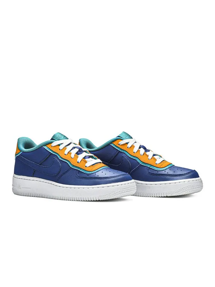 Кроссовки Nike Air Force 1 Low LV8 GS 'Double Layered - Indigo Force' — изображение 9 из 9, индиго/золотистый
