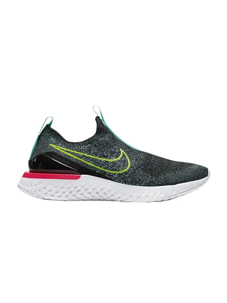 Кроссовки Nike Epic Phantom React Flyknit GS 'Black Hyper Jade' — изображение 1 из 1, черный
