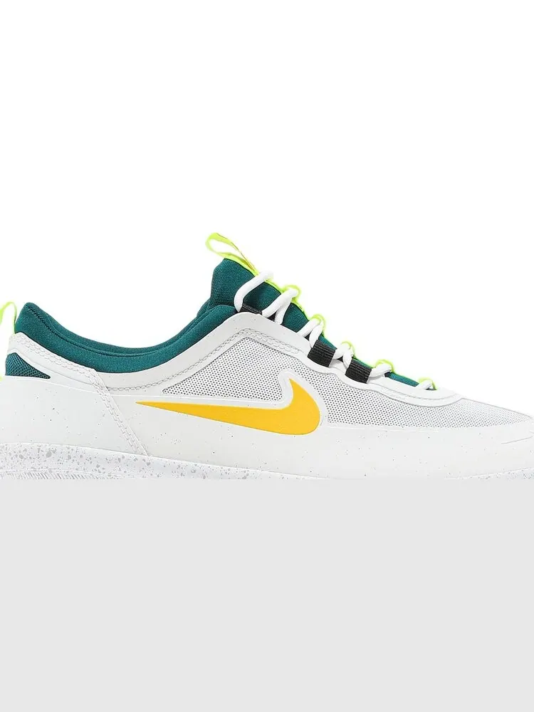 Кроссовки Nike Nyjah Free 2 SB 'White Geode Teal Gold' — изображение 2 из 8, белый