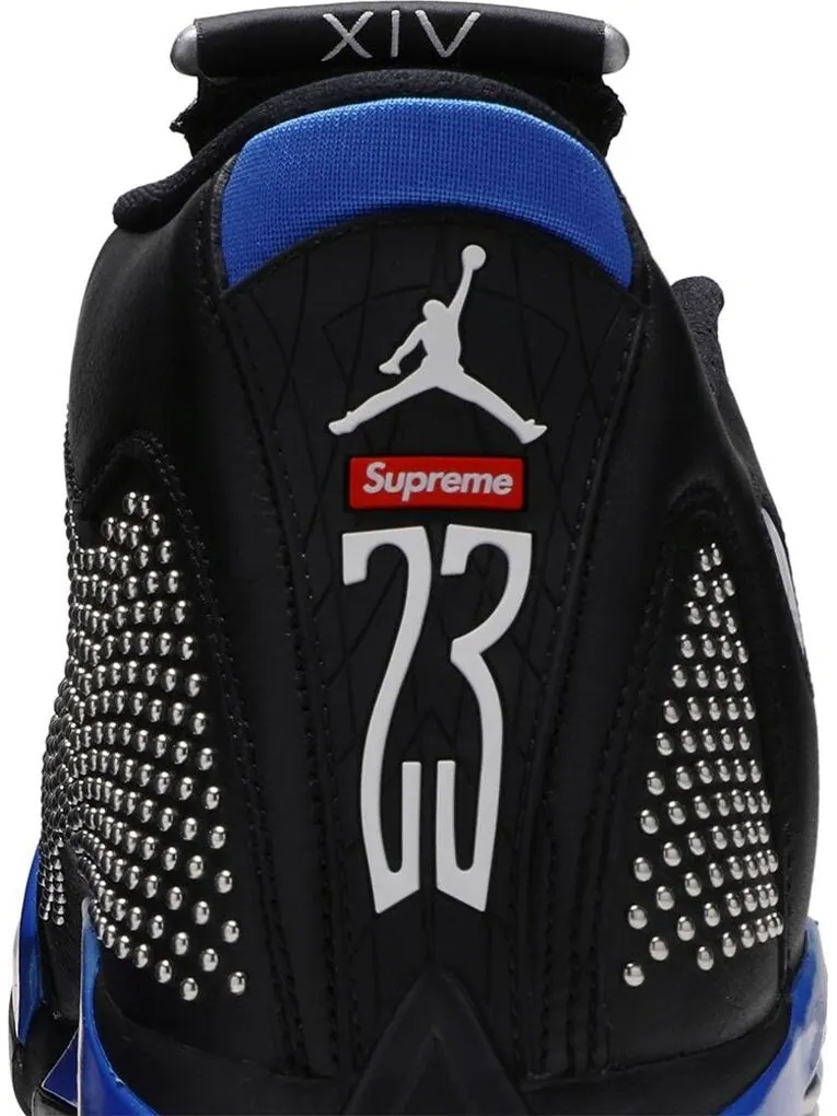 Кроссовки Supreme x Air Jordan 14 Retro Black Varsity Royal — изображение 8 из 9, черный