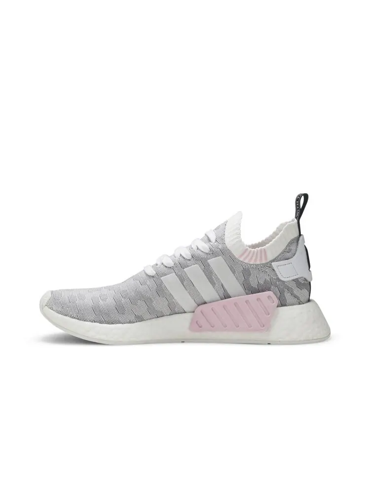 Кроссовки Adidas Wmns NMD_R2 Primeknit 'White Black Pink' — изображение 3 из 4, белый