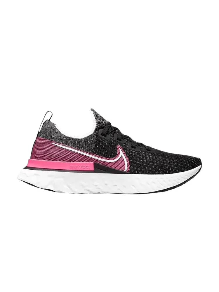 Кроссовки Nike Wmns React Infinity Run Flyknit 'Black Pink Blast' — изображение 1 из 1, черный/белый/розовый