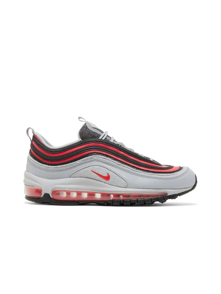 Кроссовки Nike Air Max 97 Felt GS 'Wolf Grey' — изображение 2 из 9, серый/красный/черный