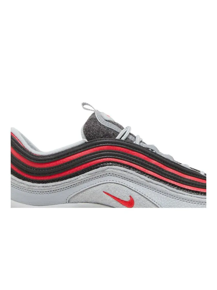 Кроссовки Nike Air Max 97 Felt GS 'Wolf Grey' — изображение 3 из 9, серый/красный/черный