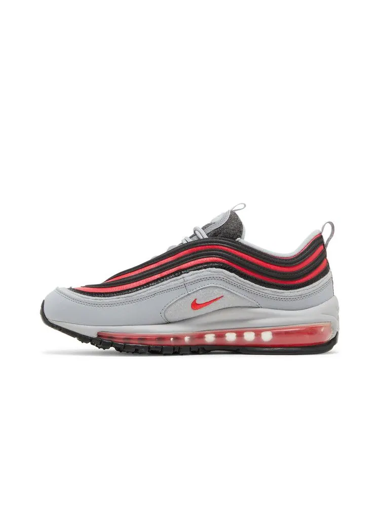 Кроссовки Nike Air Max 97 Felt GS 'Wolf Grey' — изображение 4 из 9, серый/красный/черный