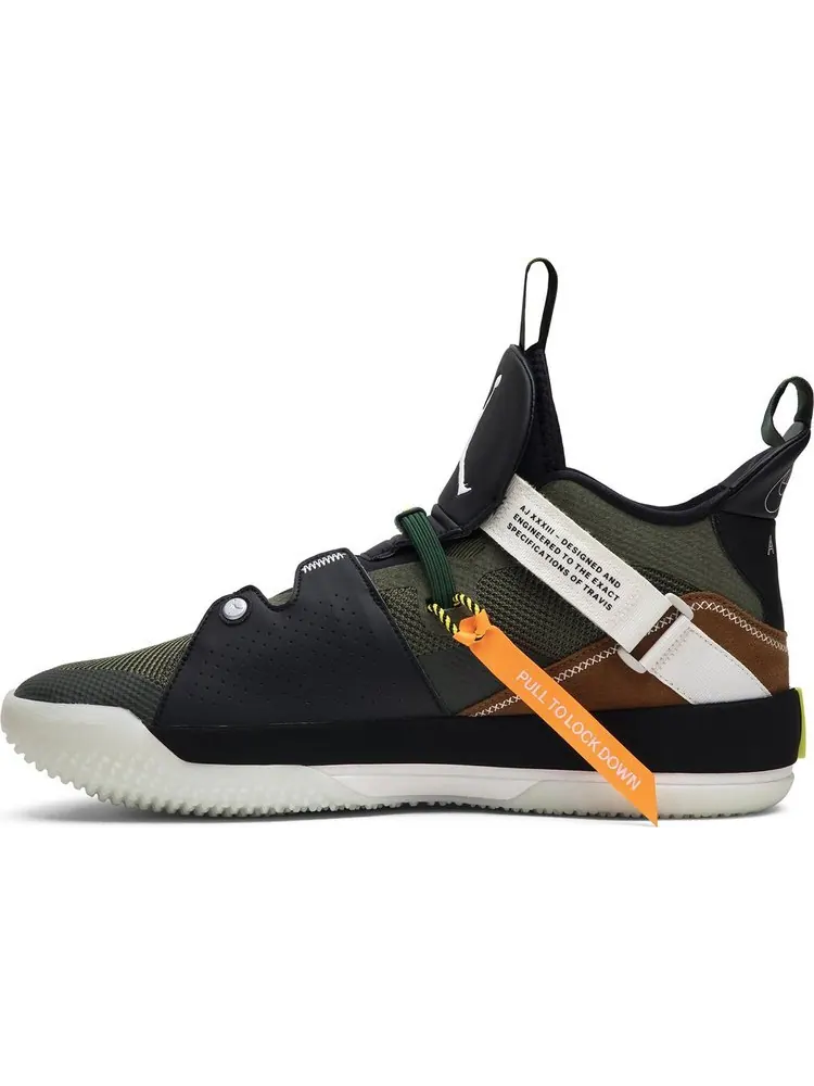Кроссовки Travis Scott x Air Jordan 33 NRG Army Olive — изображение 3 из 8, зеленый