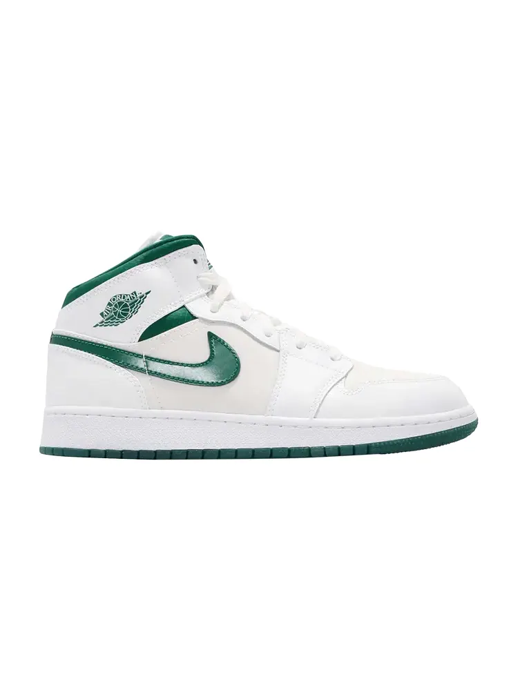 Кроссовки Air Jordan 1 Mid SE GC GS 'White Mystic Green' — изображение 1 из 1, белый