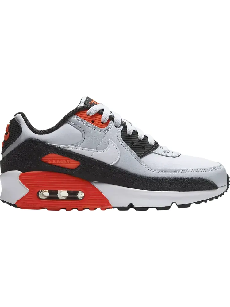 Кроссовки Nike Air Max 90 Leather GS 'Football Grey Bright Crimson' — изображение 1 из 1, серый