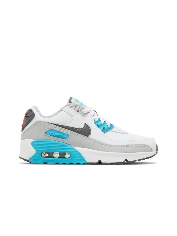 Кроссовки Nike Air Max 90 Leather GS 'White Chlorine Blue' — изображение 2 из 9