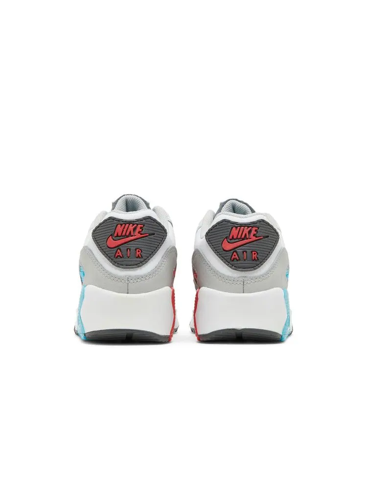 Кроссовки Nike Air Max 90 Leather GS 'White Chlorine Blue' — изображение 7 из 9