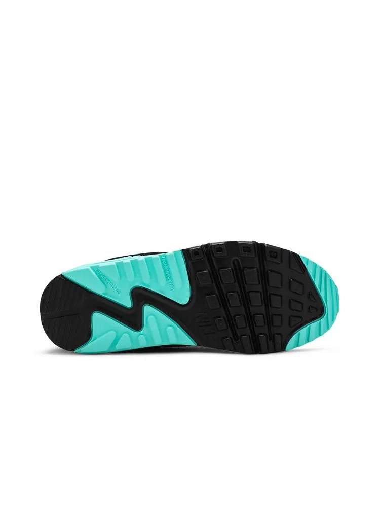 Кроссовки Nike Air Max 90 Leather GS 'Hyper Turquoise' — изображение 5 из 9, белый/серый//черный
