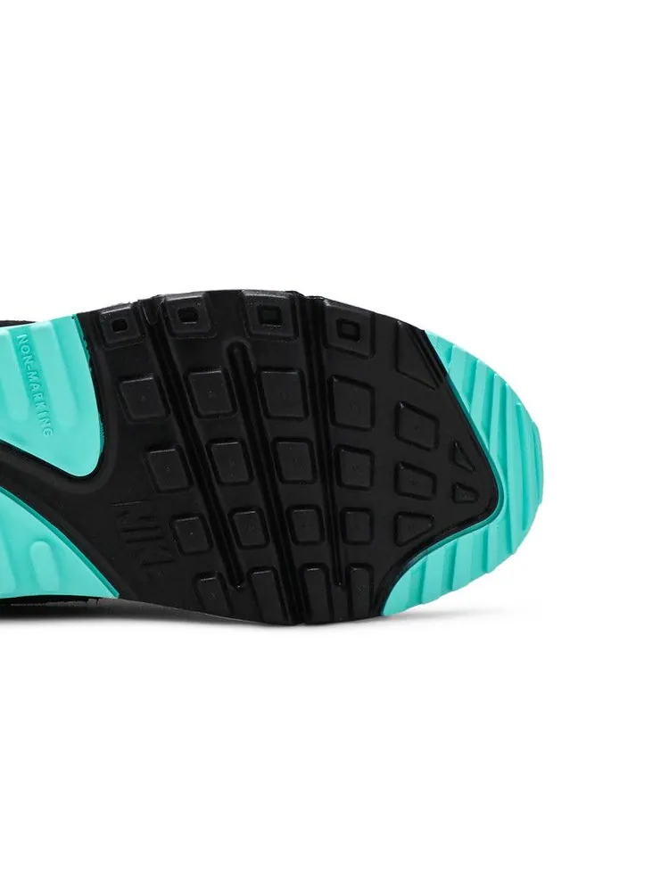 Кроссовки Nike Air Max 90 Leather GS 'Hyper Turquoise' — изображение 6 из 9, белый/серый//черный