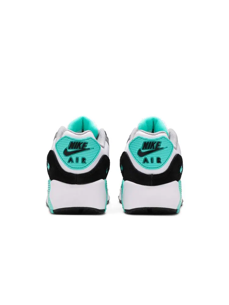 Кроссовки Nike Air Max 90 Leather GS 'Hyper Turquoise' — изображение 7 из 9, белый/серый//черный