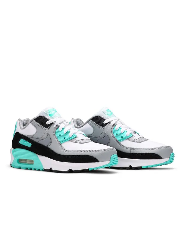 Кроссовки Nike Air Max 90 Leather GS 'Hyper Turquoise' — изображение 9 из 9, белый/серый//черный