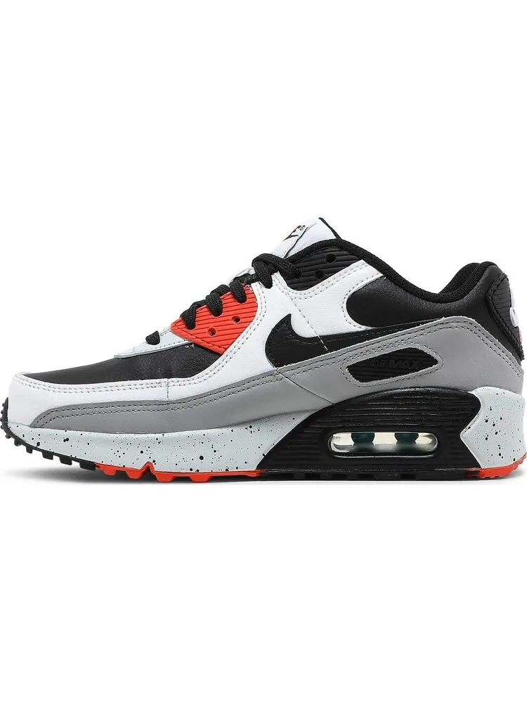 Кроссовки Nike Air Max 90 Leather GS 'White Turf Orange Speckled' — изображение 3 из 8, белый