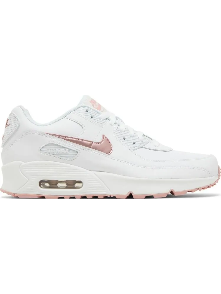 Кроссовки Nike Air Max 90 Leather GS 'White Pink Glaze' — изображение 1 из 8, белый