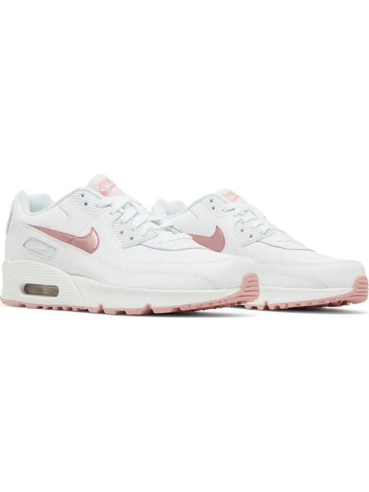 Кроссовки Nike Air Max 90 Leather GS 'White Pink Glaze' — изображение 8 из 8, белый