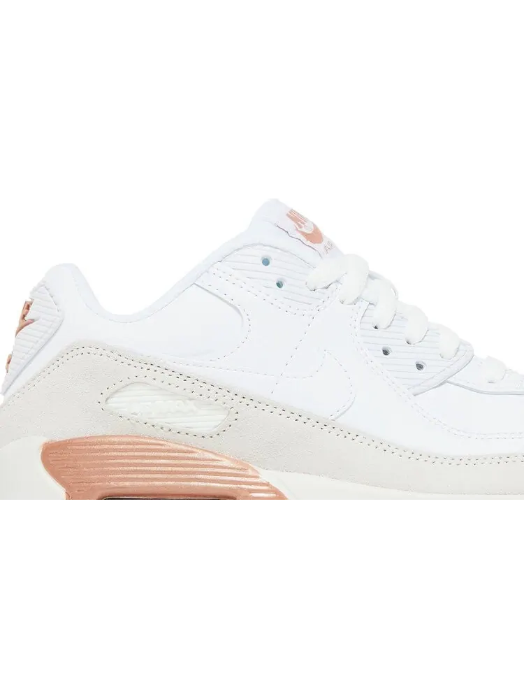 Кроссовки Nike Air Max 90 Leather GS 'White Metallic Red Bronze' — изображение 2 из 8, белый