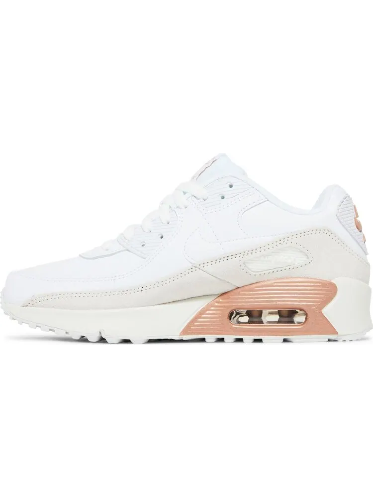 Кроссовки Nike Air Max 90 Leather GS 'White Metallic Red Bronze' — изображение 3 из 8, белый