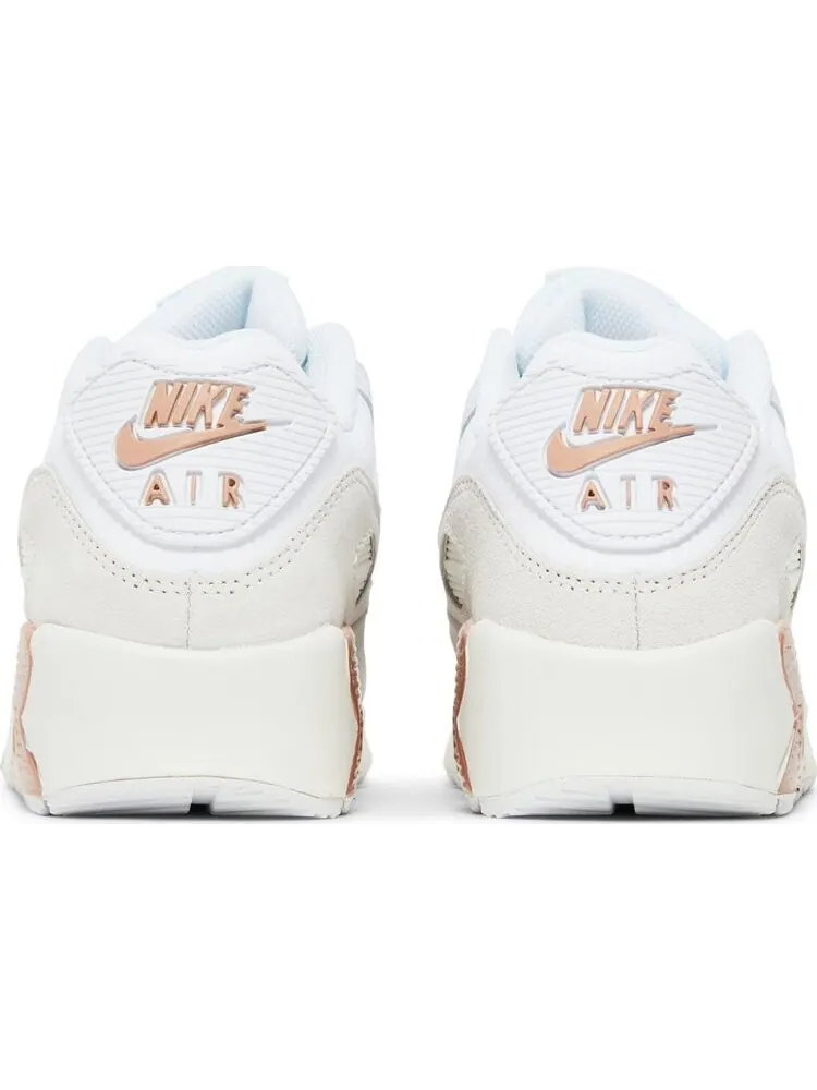 Кроссовки Nike Air Max 90 Leather GS 'White Metallic Red Bronze' — изображение 6 из 8, белый