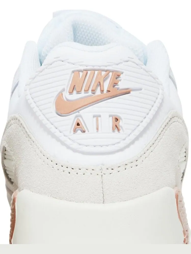 Кроссовки Nike Air Max 90 Leather GS 'White Metallic Red Bronze' — изображение 7 из 8, белый