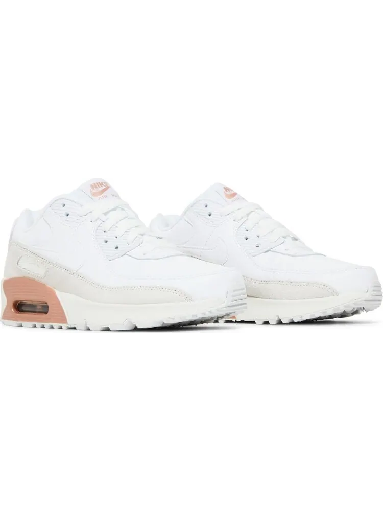 Кроссовки Nike Air Max 90 Leather GS 'White Metallic Red Bronze' — изображение 8 из 8, белый
