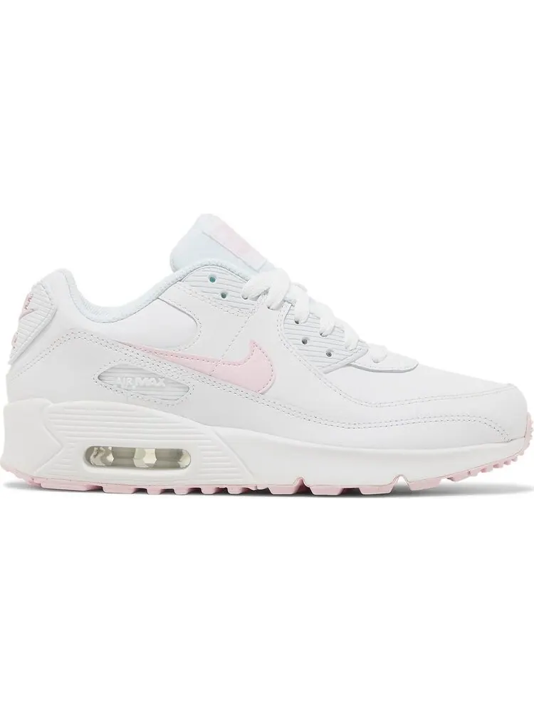 Кроссовки Nike Air Max 90 Leather GS 'White Pink Foam' — изображение 1 из 8, белый