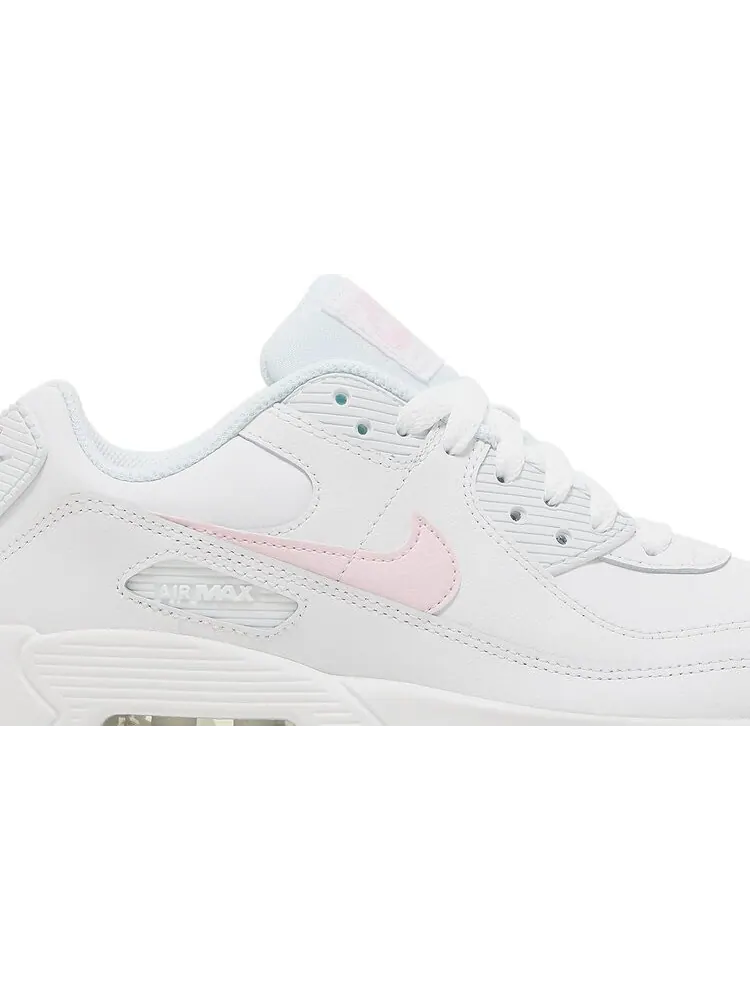 Кроссовки Nike Air Max 90 Leather GS 'White Pink Foam' — изображение 2 из 8, белый