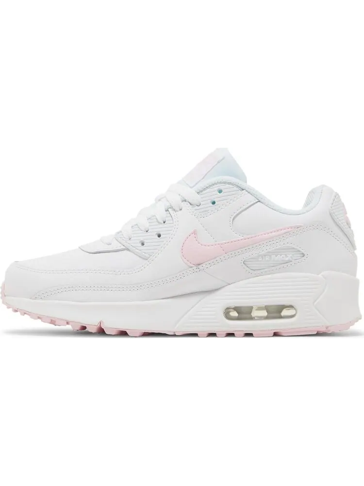 Кроссовки Nike Air Max 90 Leather GS 'White Pink Foam' — изображение 3 из 8, белый