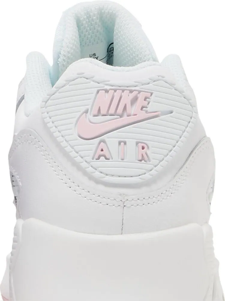 Кроссовки Nike Air Max 90 Leather GS 'White Pink Foam' — изображение 7 из 8, белый