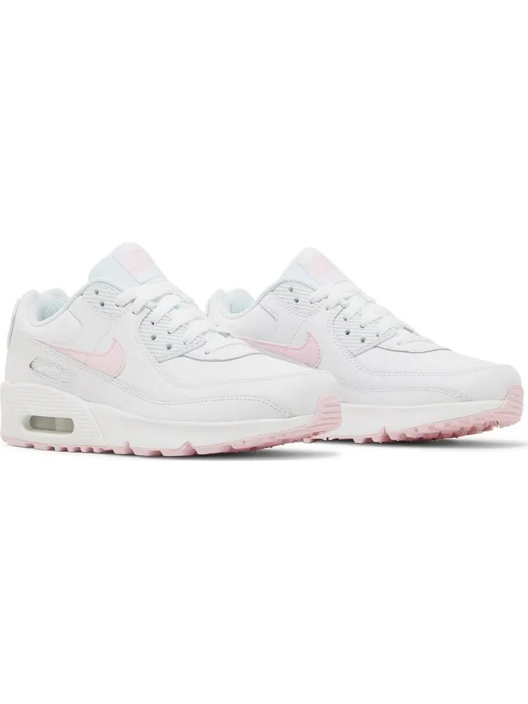 Кроссовки Nike Air Max 90 Leather GS 'White Pink Foam' — изображение 8 из 8, белый
