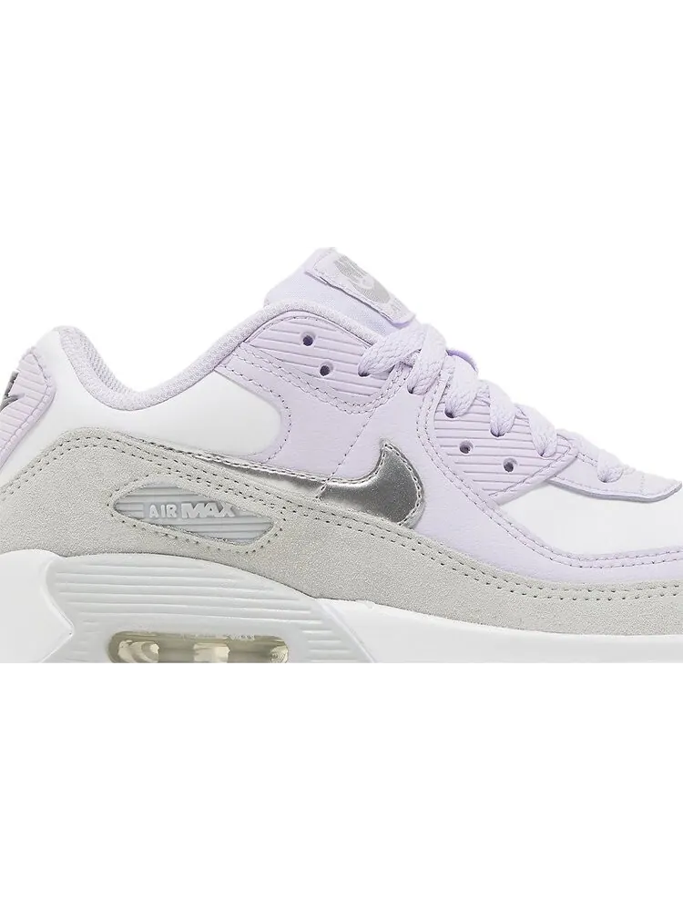 Кроссовки Nike Air Max 90 Leather GS 'Violet Frost' — изображение 2 из 8, фиолетовый
