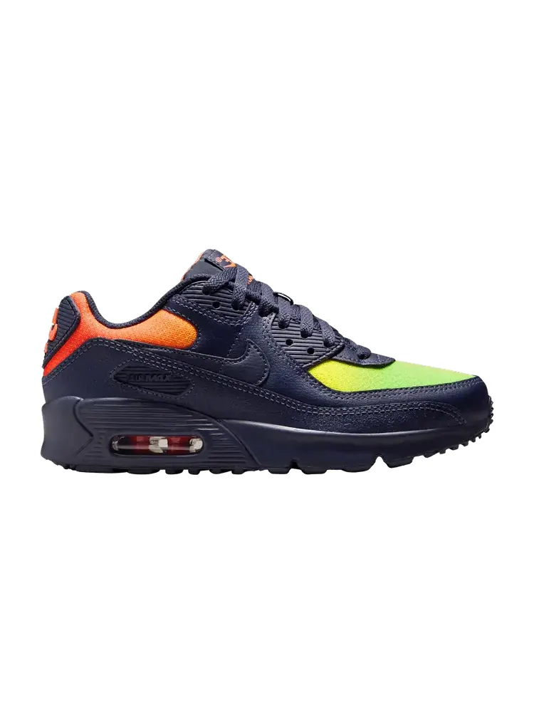 Кроссовки Nike Air Max 90 Leather GS 'Blackened Blue Lemon Venom' — изображение 1 из 1, оранжевый/синий