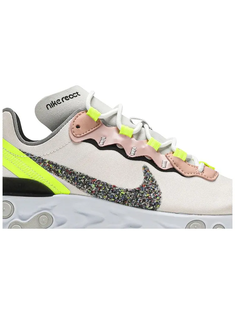 Кроссовки Nike Wmns React Element 55 Premium 'Light Soft Pink Volt' — изображение 2 из 8, розовый