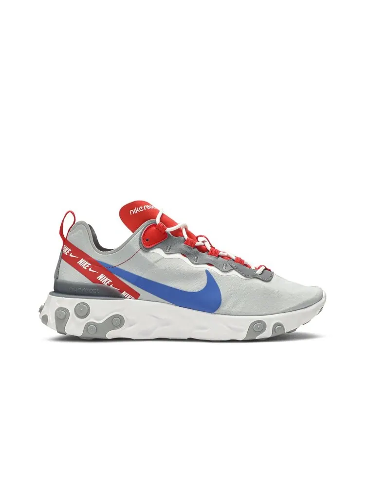 Кроссовки Nike React Element 55 'Grey Royal Red' — изображение 1 из 4, серый