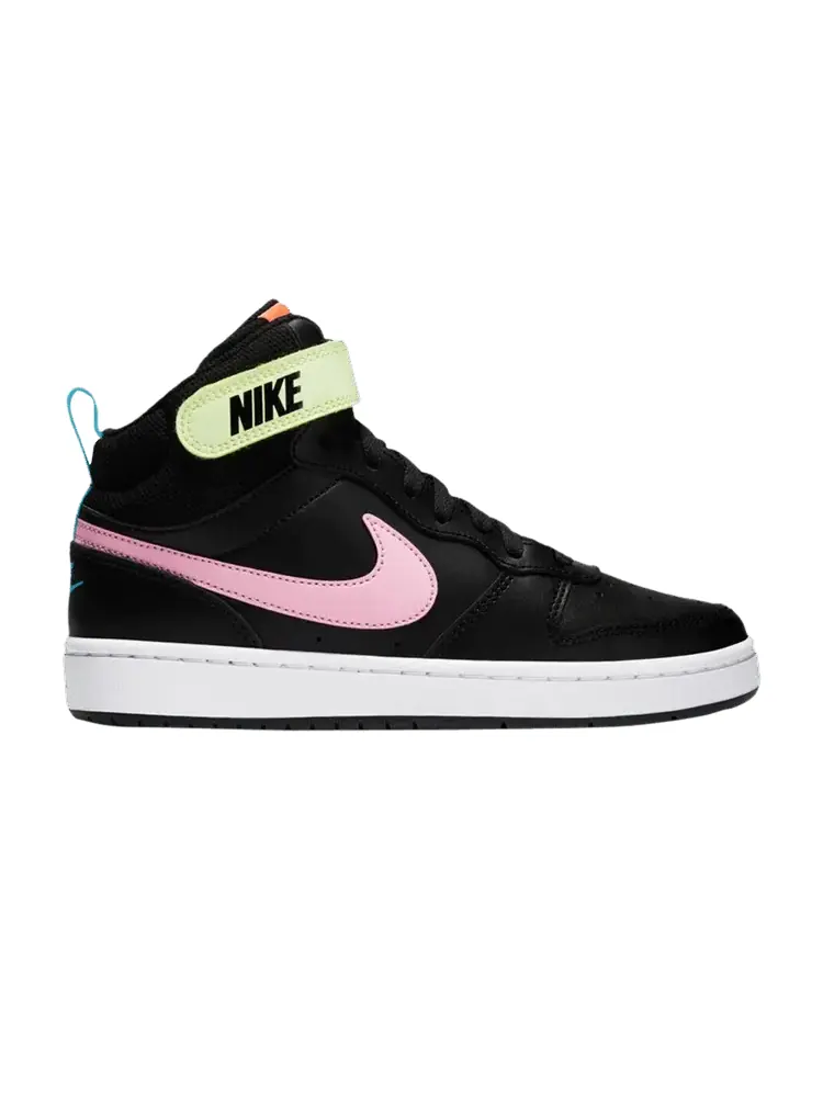 Кроссовки Nike Court Borough Mid 2 GS 'Black Pink Blue Fury' — изображение 1 из 1, черный/розовый/синий
