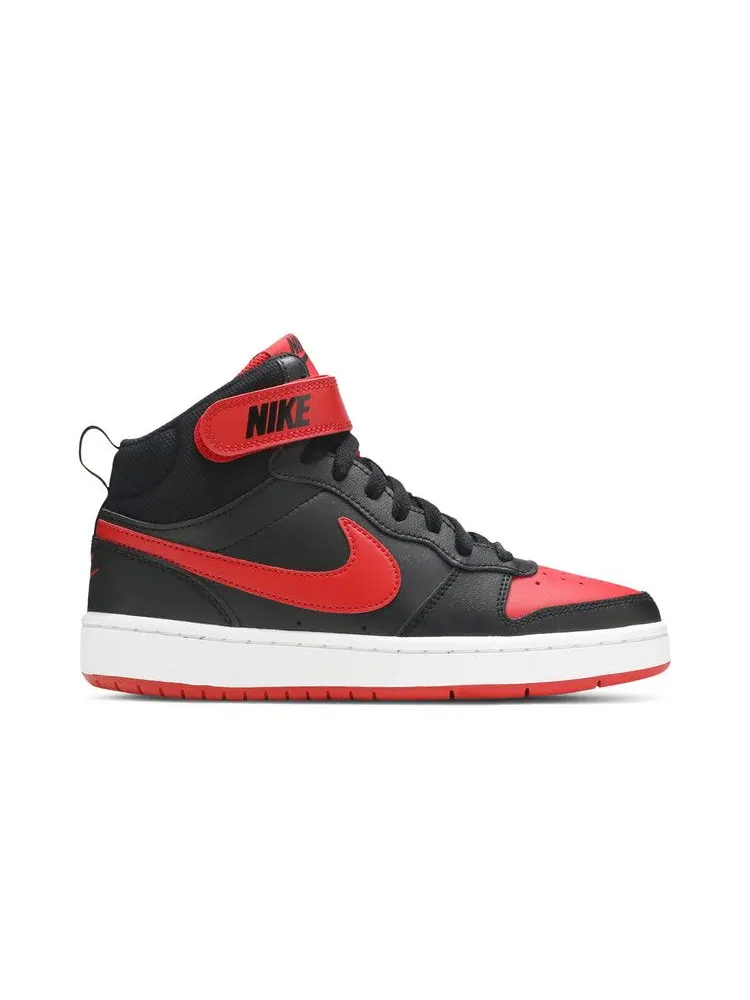 Кроссовки Nike Court Borough Mid 2 GS 'Bred' — изображение 2 из 9, черный/белый/красный
